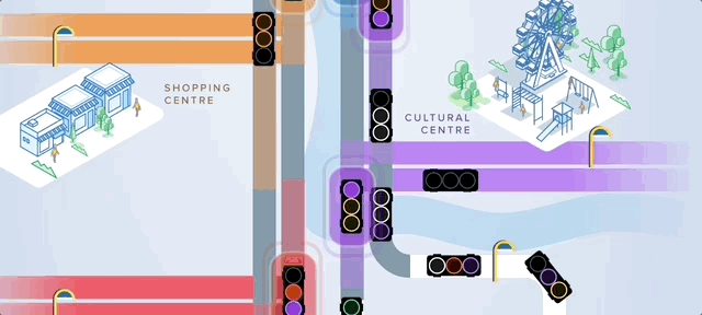 Animated GIF showing congestion building in the game